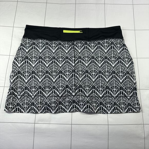 Title Nine Skort Womens XL Black White Printed Pull On Athletic Active Mini Golf - Picture 2 of 9